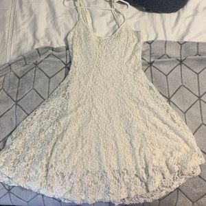 White lace flowy dress